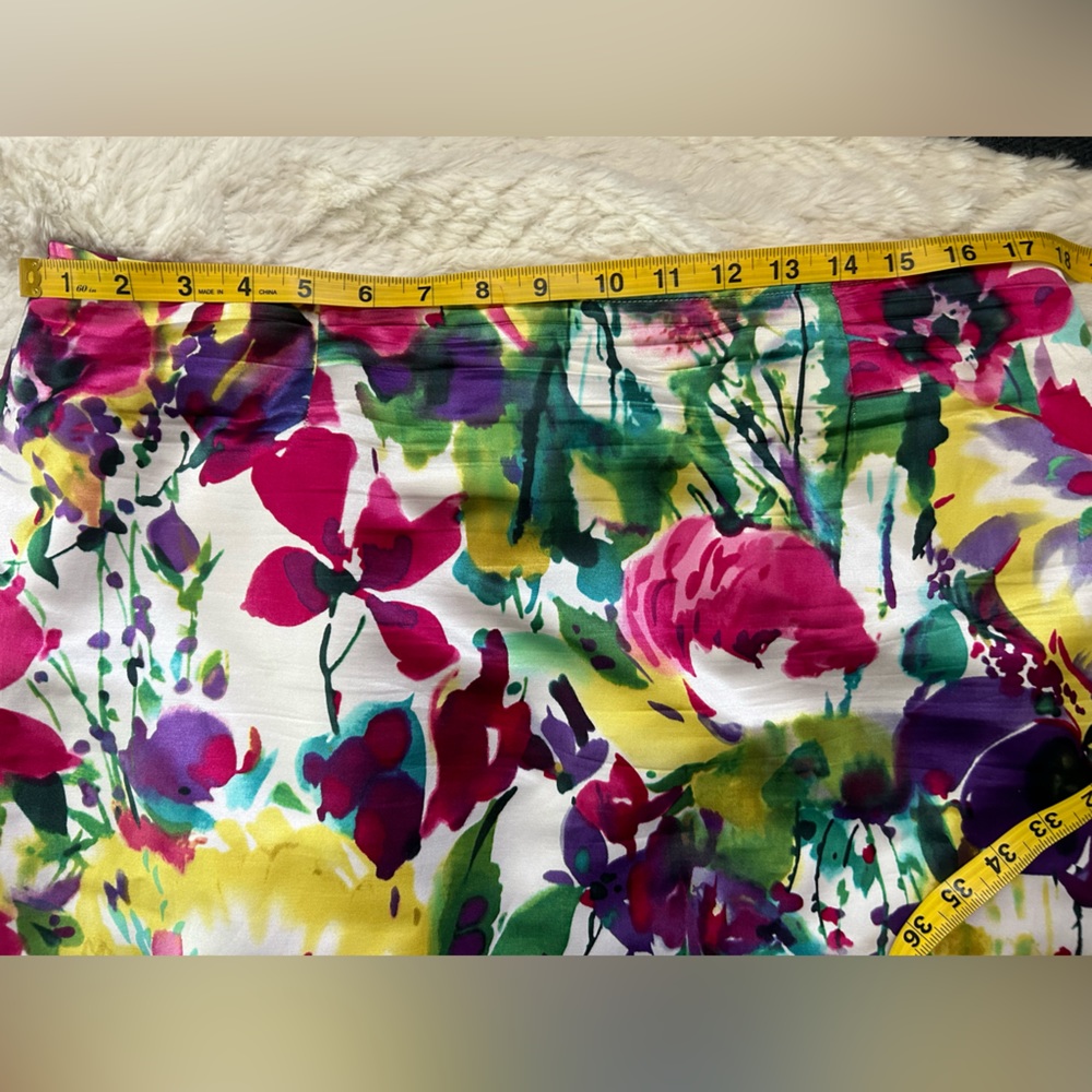 Jones New York Collection Silk Blend Floral Pencil Skirt - Picture 4 of 8